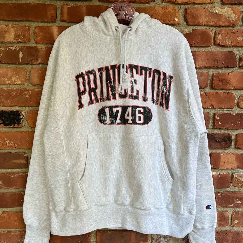 Princeton Tigers Vintage faded logo Champion Reverse Weave Hoodie Medium